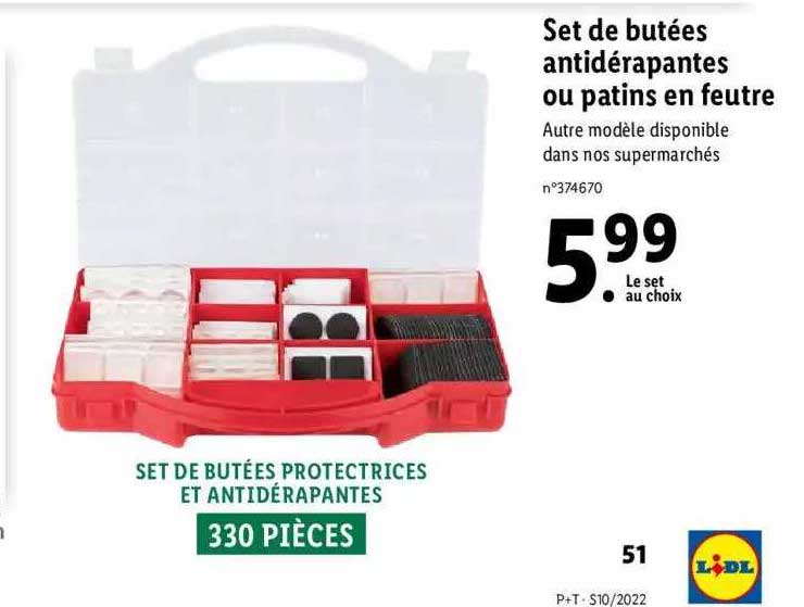 set de butées antidérapantes ou patins en feutre