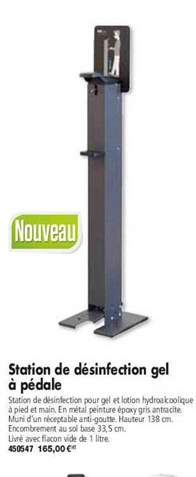 station de désinfection gel à pédale