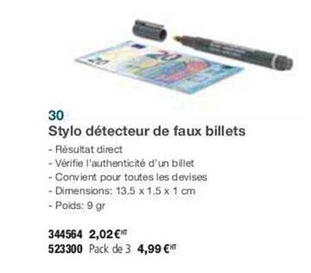 stylo détecteur de faux billets