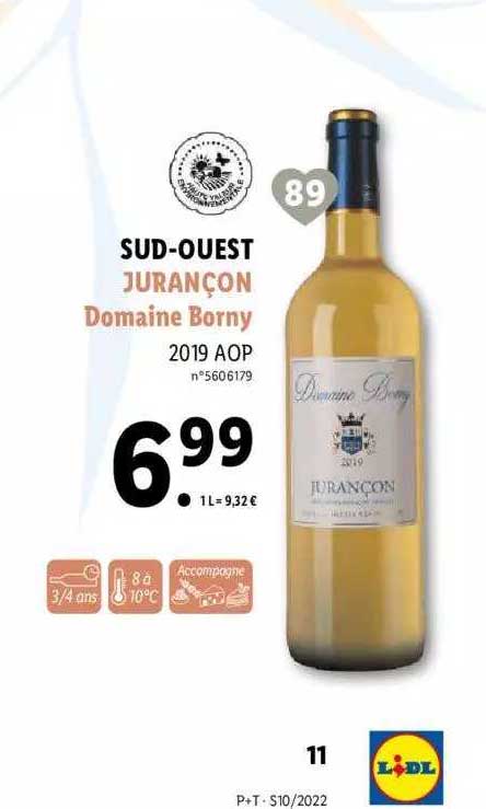 sud-ouest jurançon domaine borny 2019 aop