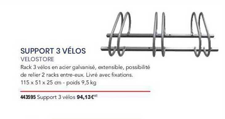support 3 vélos velostore