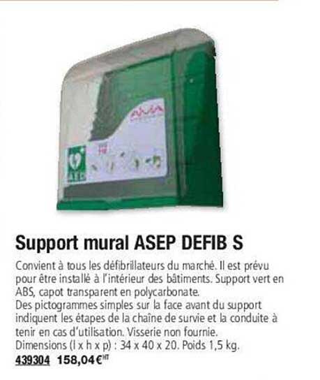 support mural asep defib s