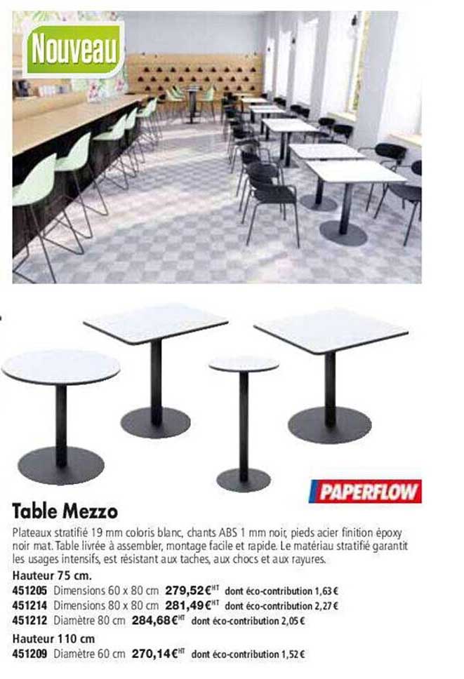 table mezzo paperflow
