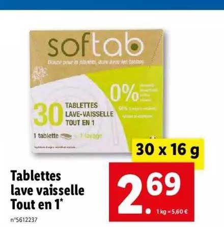tablettes lave vaisselle tout en 1