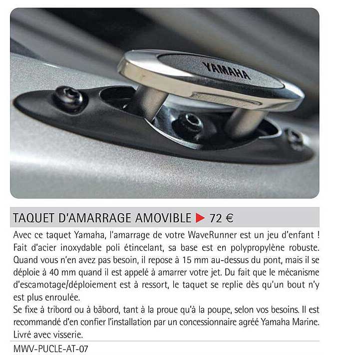 taquet d'amarrage amovible