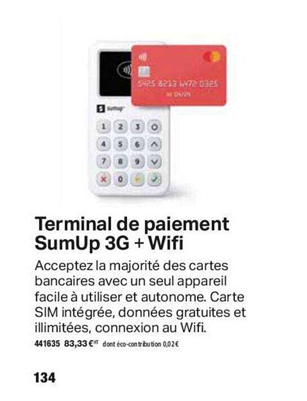 terminal de paiment sumUp 3g + wifi