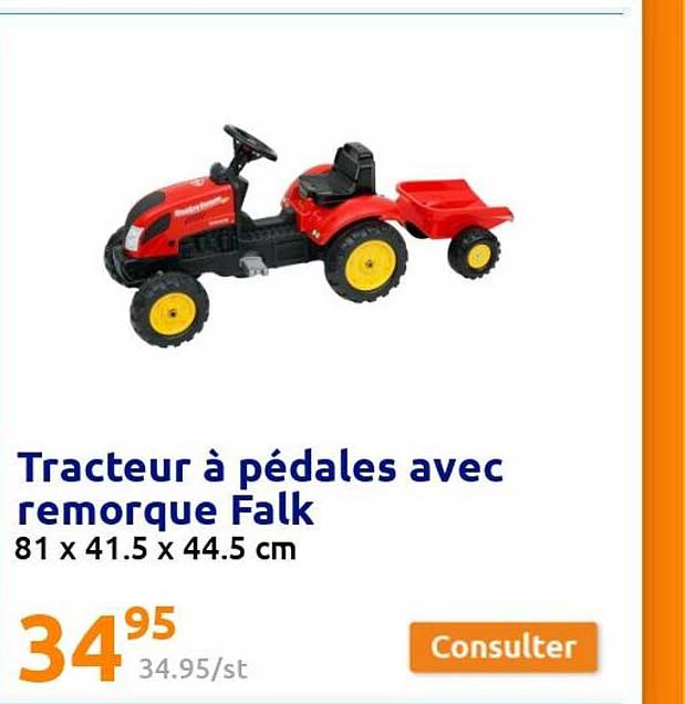 tracteur à pédales avec remorque falk