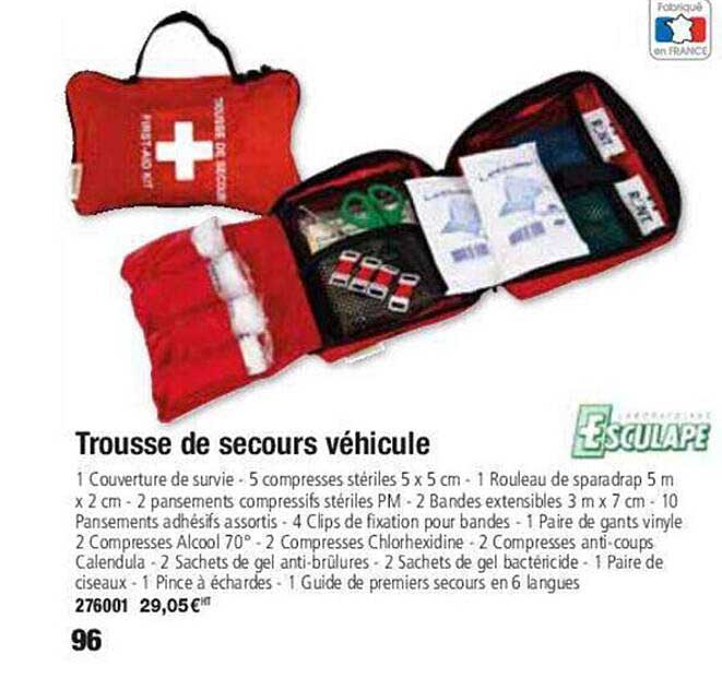 trousse de secours véhicule esculape