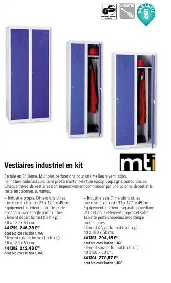 vestiaires industriel en kit mti