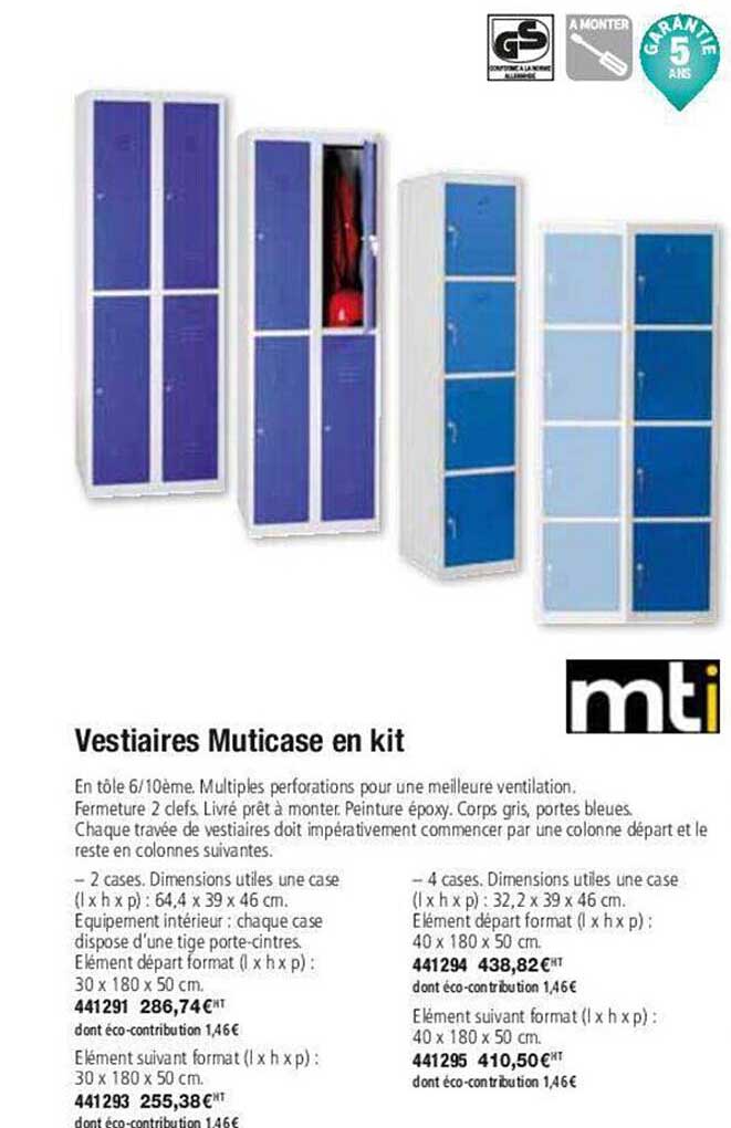 vestiaires muticase en kit mti