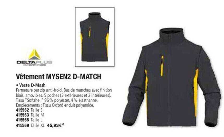 vêtement mysen2 d-match deltaplus
