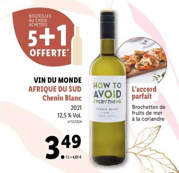 vin du monde afrique du sud chenin blanc 2021, l'accord parfait