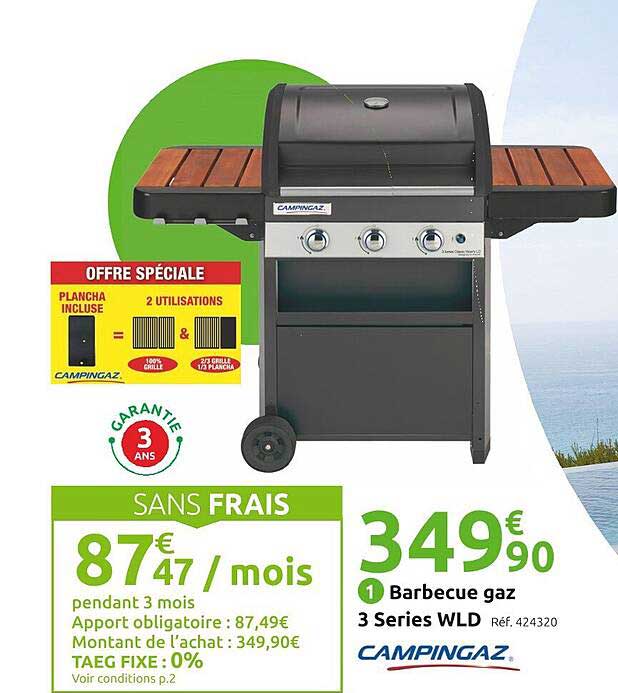 barbecue gaz 3 séries wld campingaz