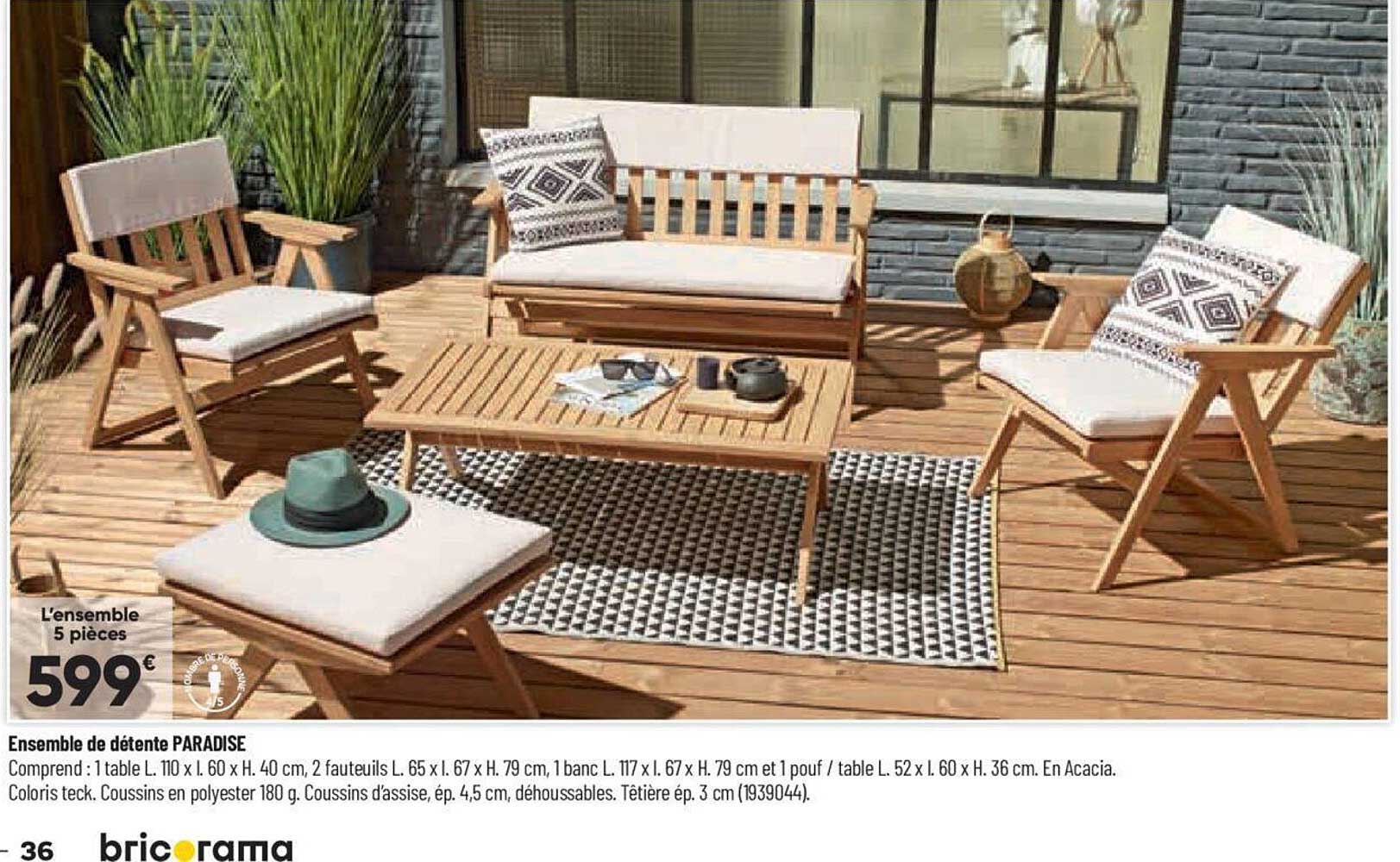 ensemble de détente paradise