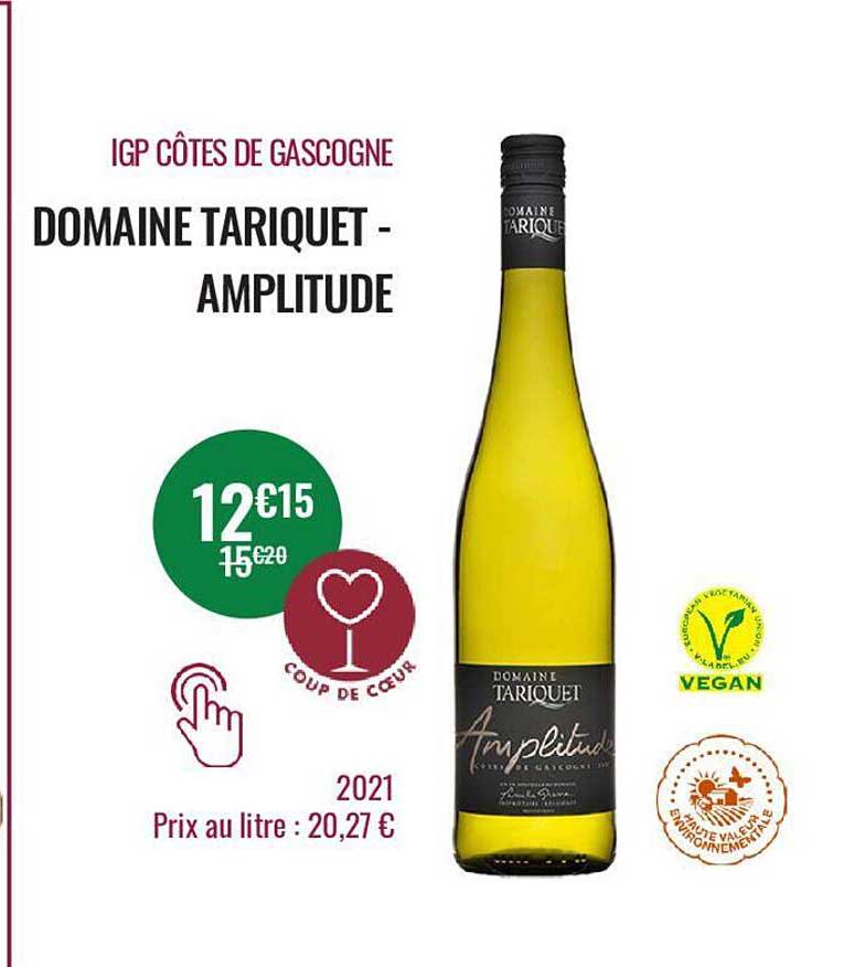 igp côtes de gascogne domaine tariquet - amplitude 2021