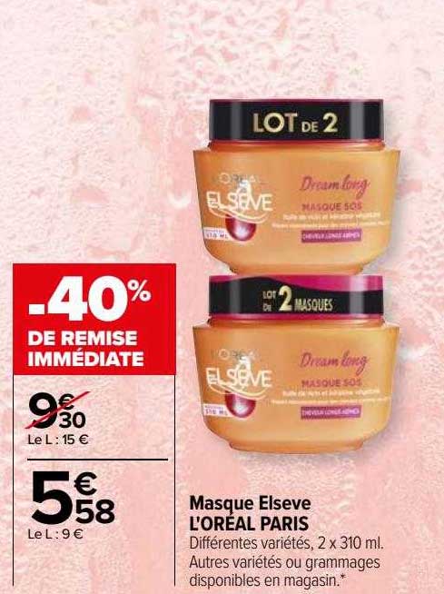Masque Elsève L'oréal Paris