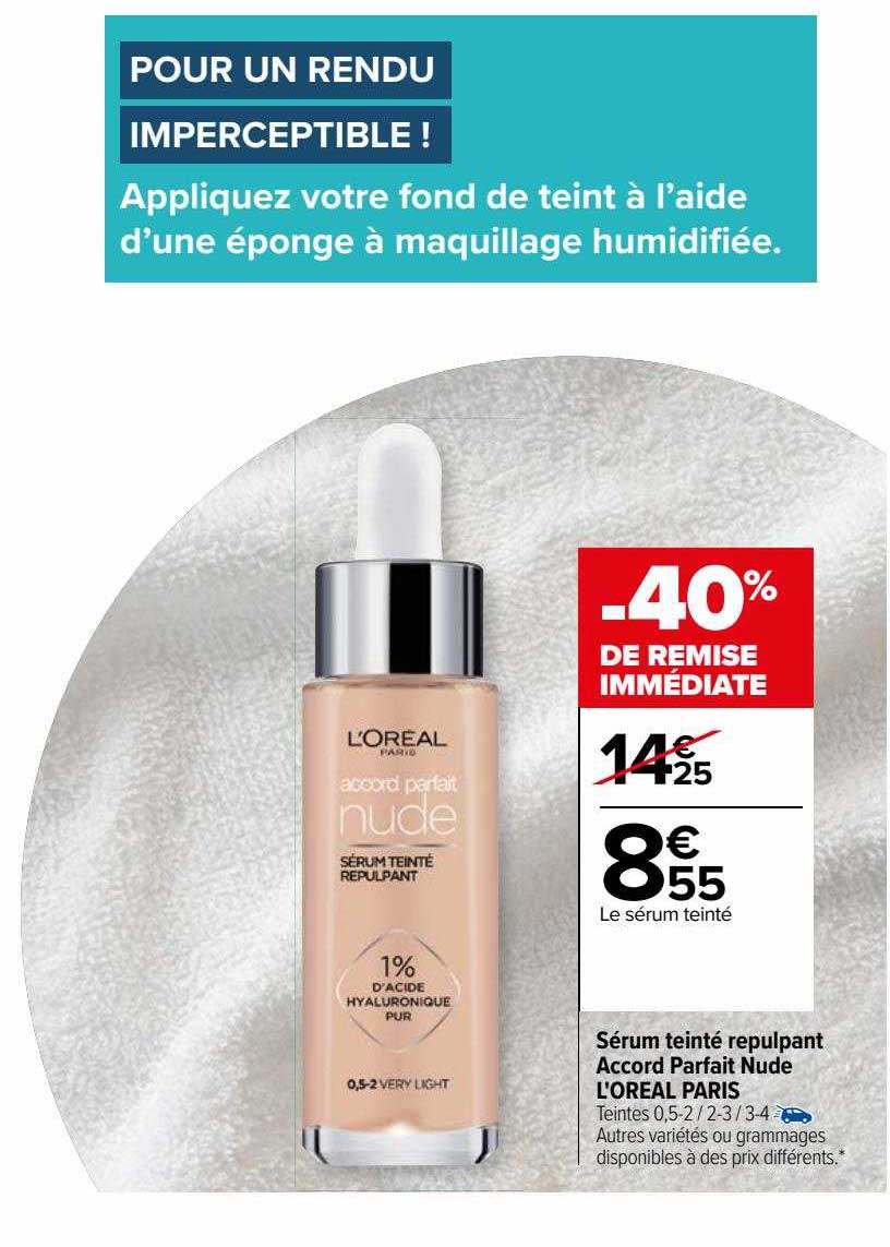 sérum teinté repulpant accord parfait nude l'oréal paris