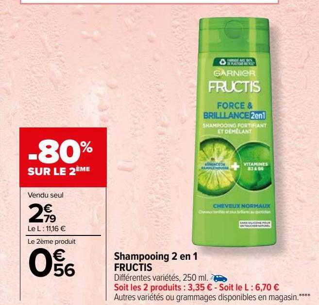 Shampooing 2 En 1 Fructis