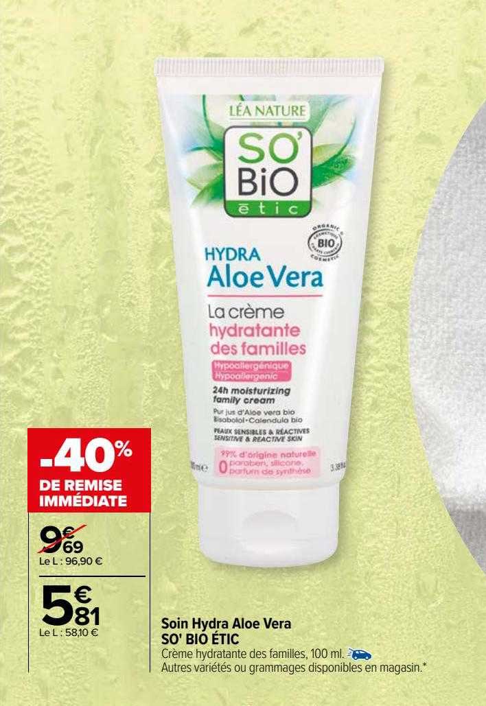 soin hydra aloe vera so'bio étic