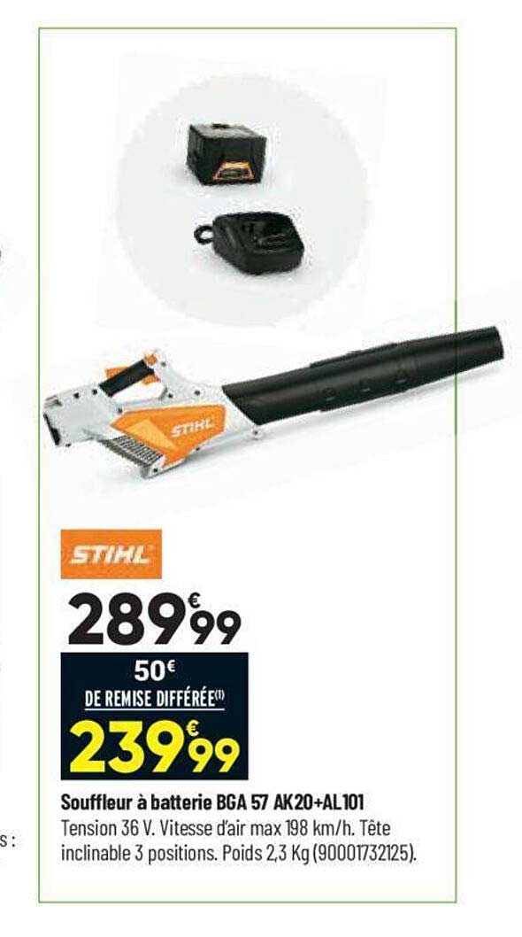 souffleur à batterie bga 57 ak20+al101 stihl