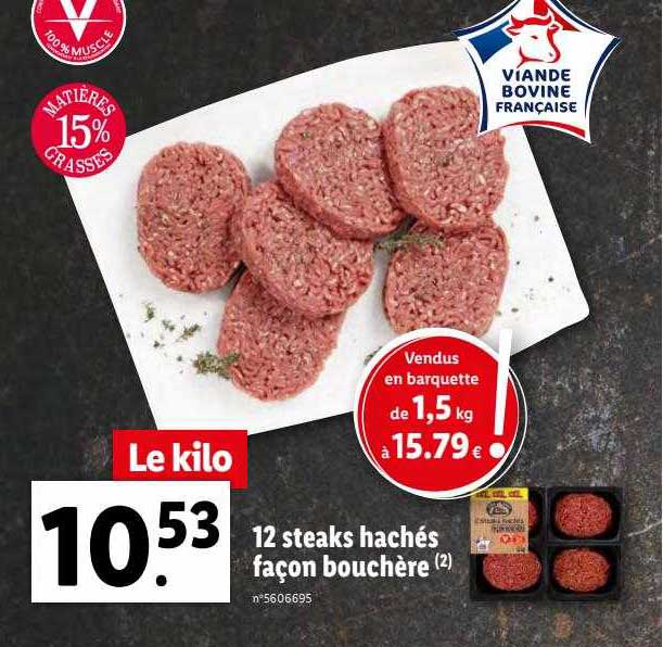 12 steaks hachés façon bouchère