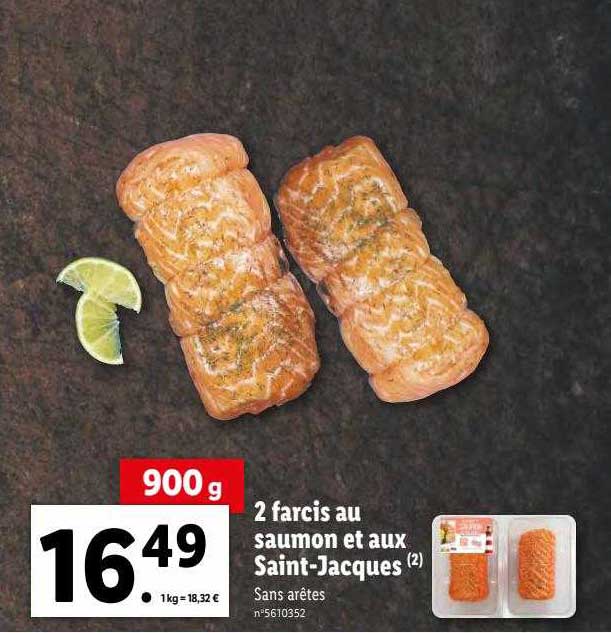 2 farcies au saumon et aux saint-jacques