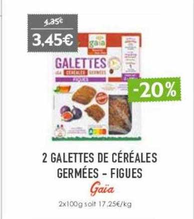 2 galettes de céréales germées - figues gaïa
