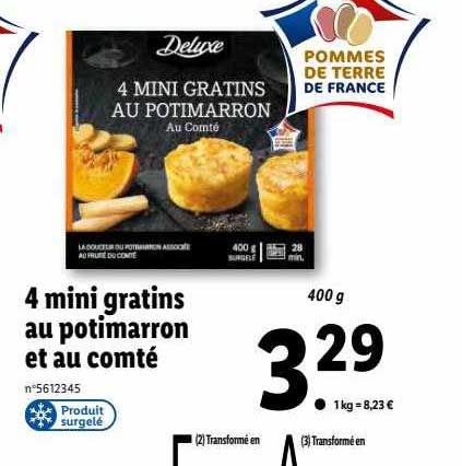 4 mini gratins au potimarron et au comté deluxe