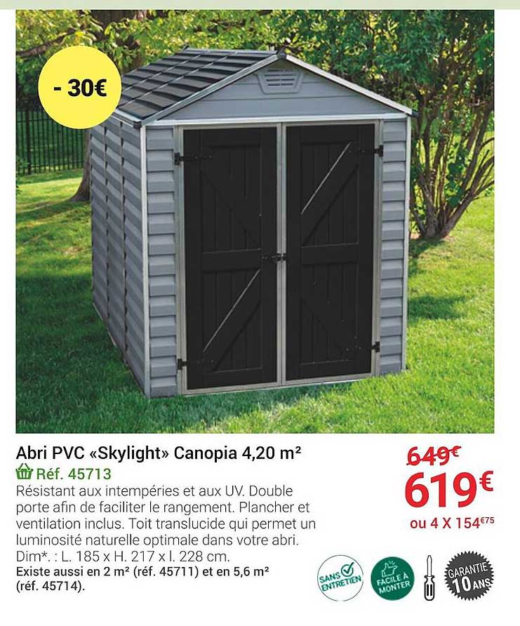abri pvc «skylight» canopia 4,20 m²