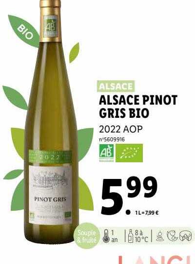 alsace pinot gris bio 2022 aop