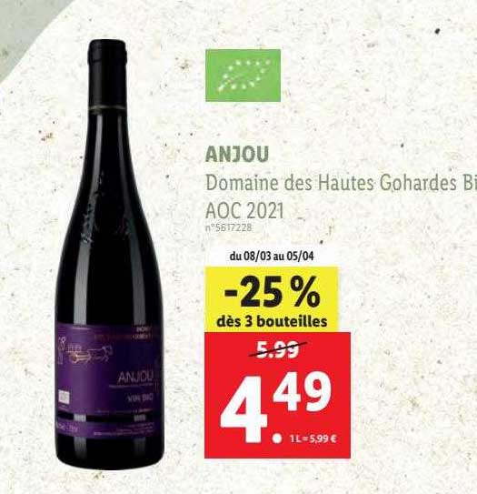anjou domaine des hautes gohardes bio aoc 2021