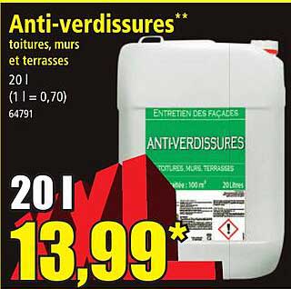 anti-verdissures toitures, murs et terrasses