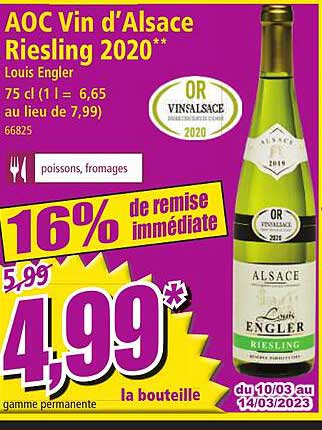 aoc vin d'alsace riesling 2020 louis engler