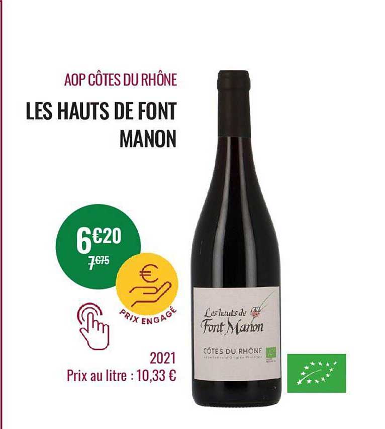 aop côtes du rhône les hauts de font manon