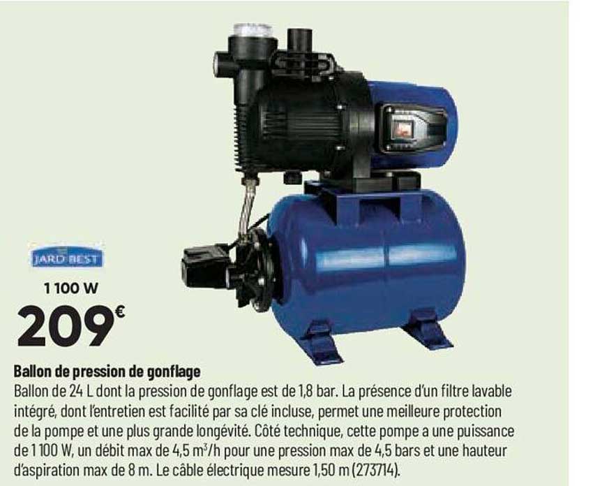 ballon de pression de gonflage jardibest