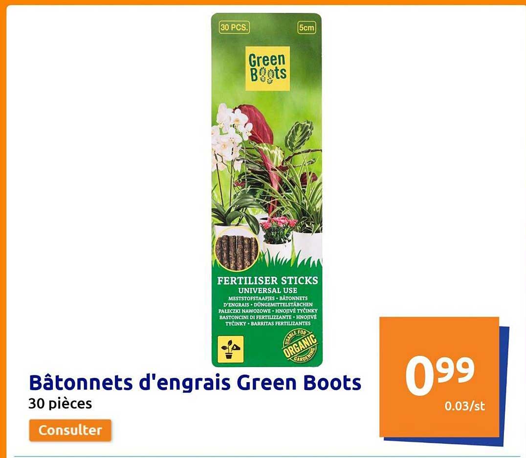 bâtonnets d'engrais green boots