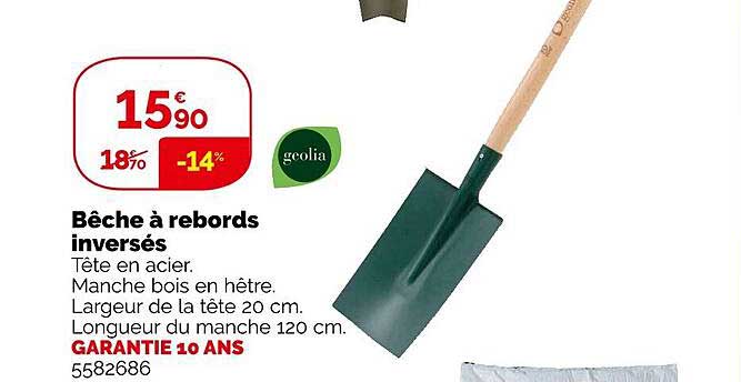bêche à rebords inversés
