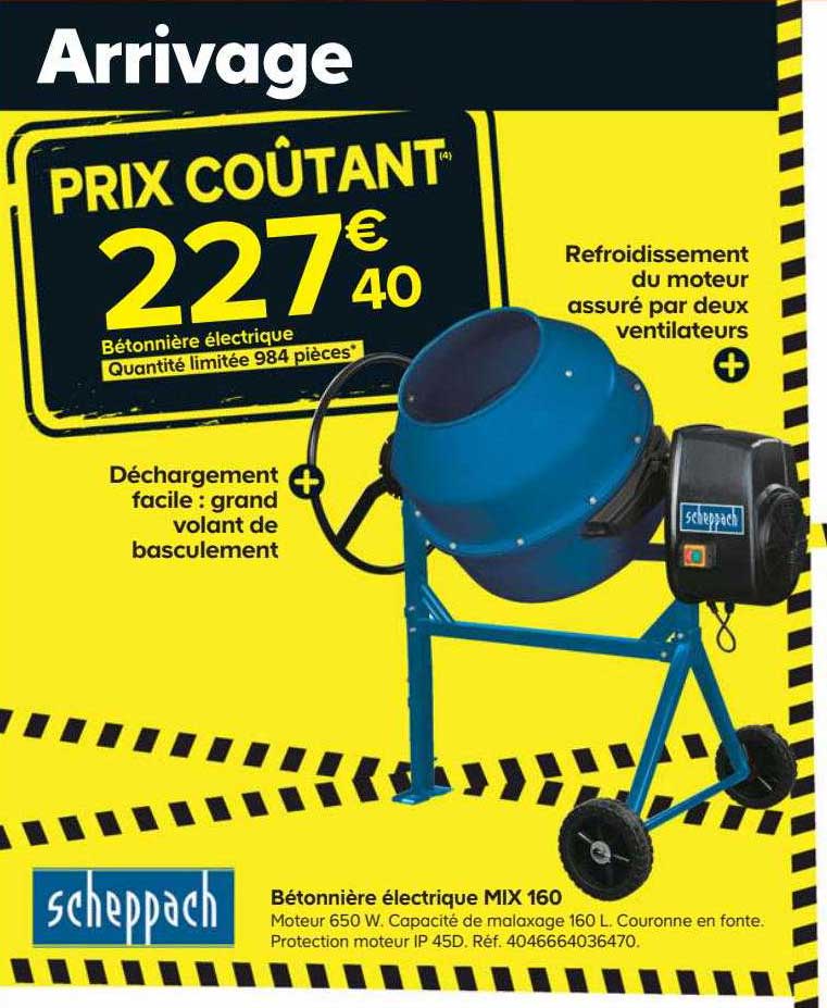 Bétonnière électrique Mix 160 Scheppach