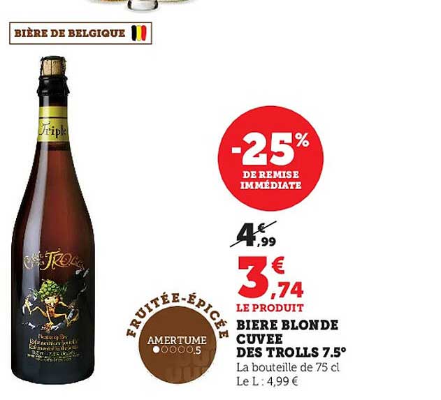 bière blonde cuvée des trolls 7.5°