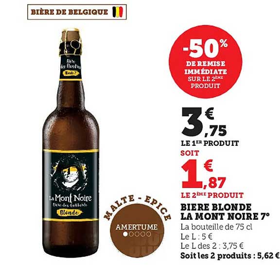 Bière Blonde La Mont Noire 7°