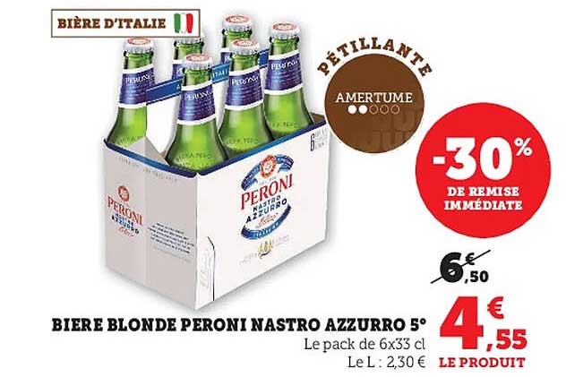bière blonde peroni nastro arrurro 5°