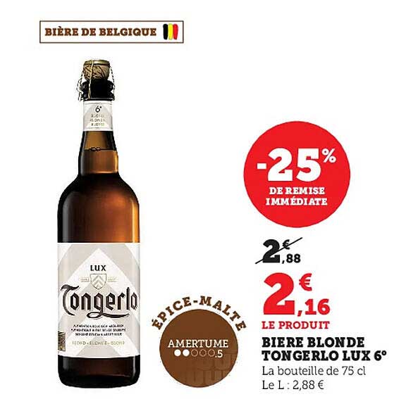 bière blonde tongerlo lux 6°