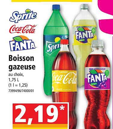 boisson gazeuse sprite, coca-cola, fanta