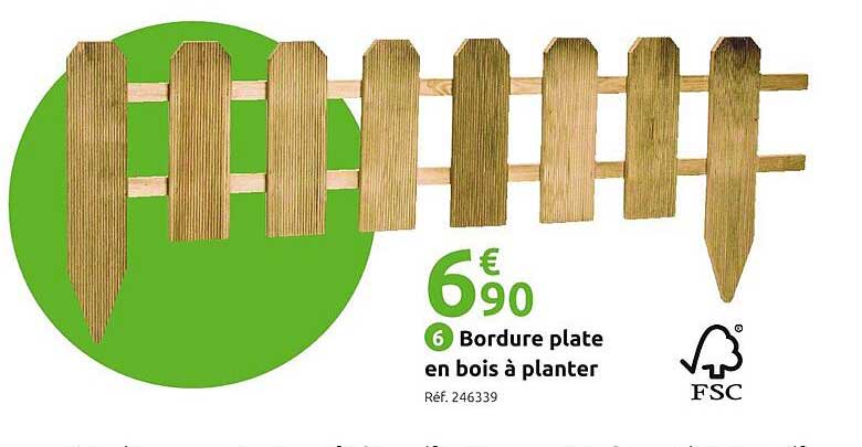 bordure plate en bois à planter