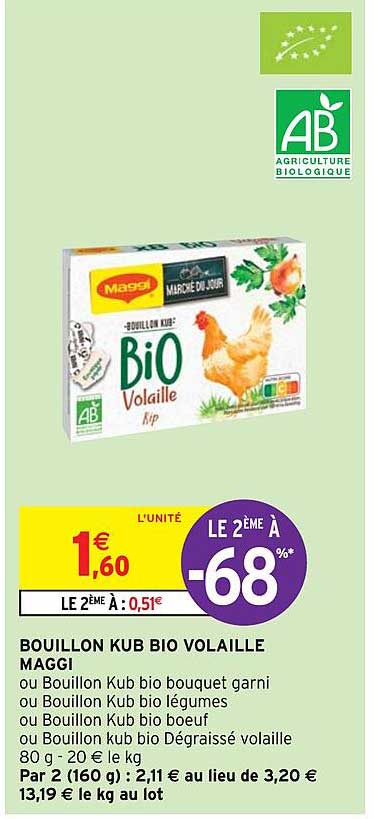 Bouillon Kub Bio Volaille Maggi