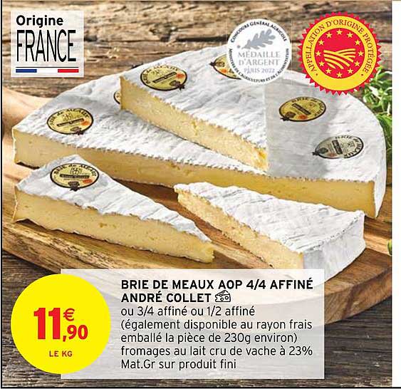 brie de meaux aop 4-4 affiné andré collet