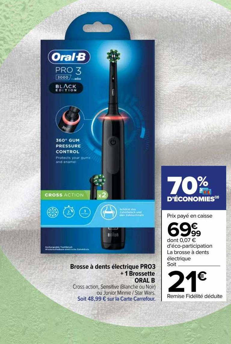 brosse à dents électrique pro3 + 1 brossette oral b