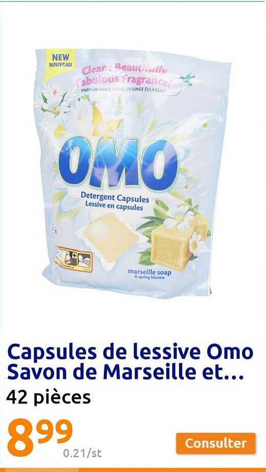 capsules de lessive omo savon de marseille et...