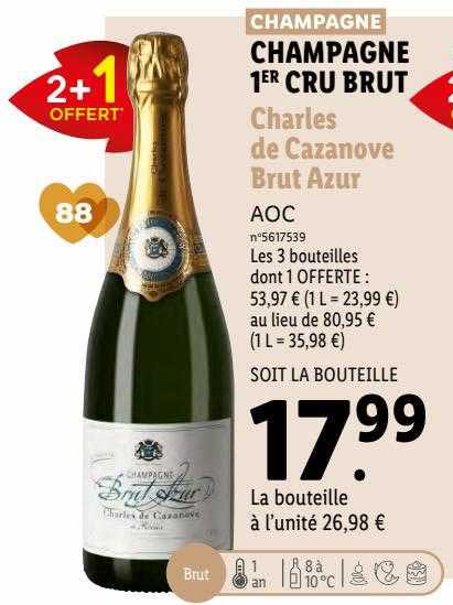 champagne 1er cru brut charles de cazanove brut azur