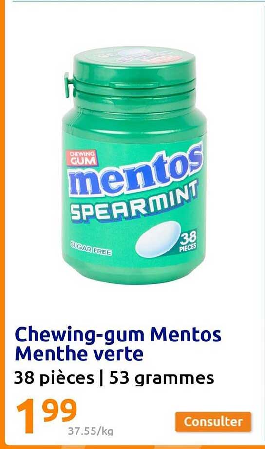 chewing-gum mentos menthe verte